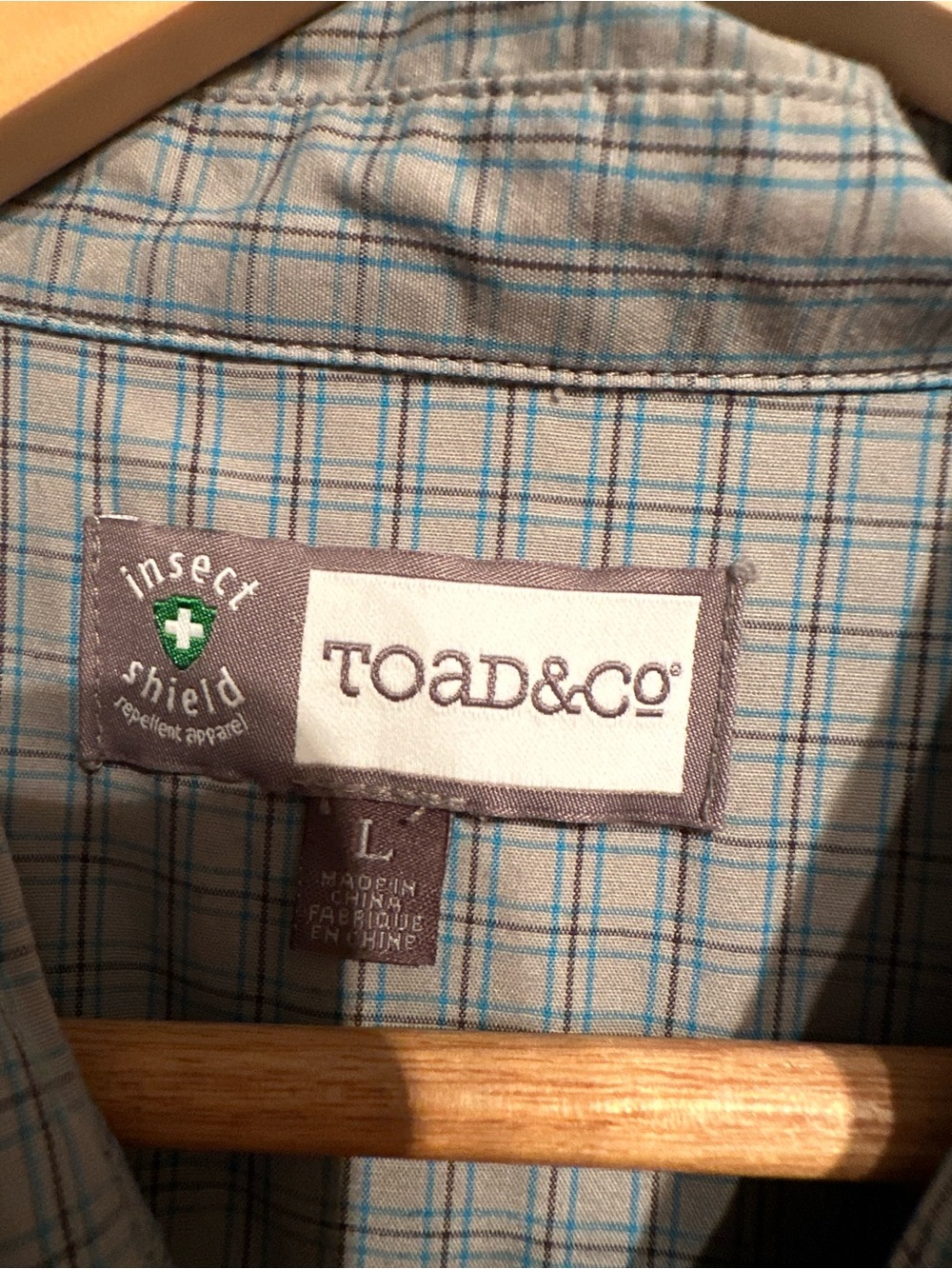 Toad&Co Insect Shield Gray Mini Check Pattern Button Down Shirt - Picture 2 of 5